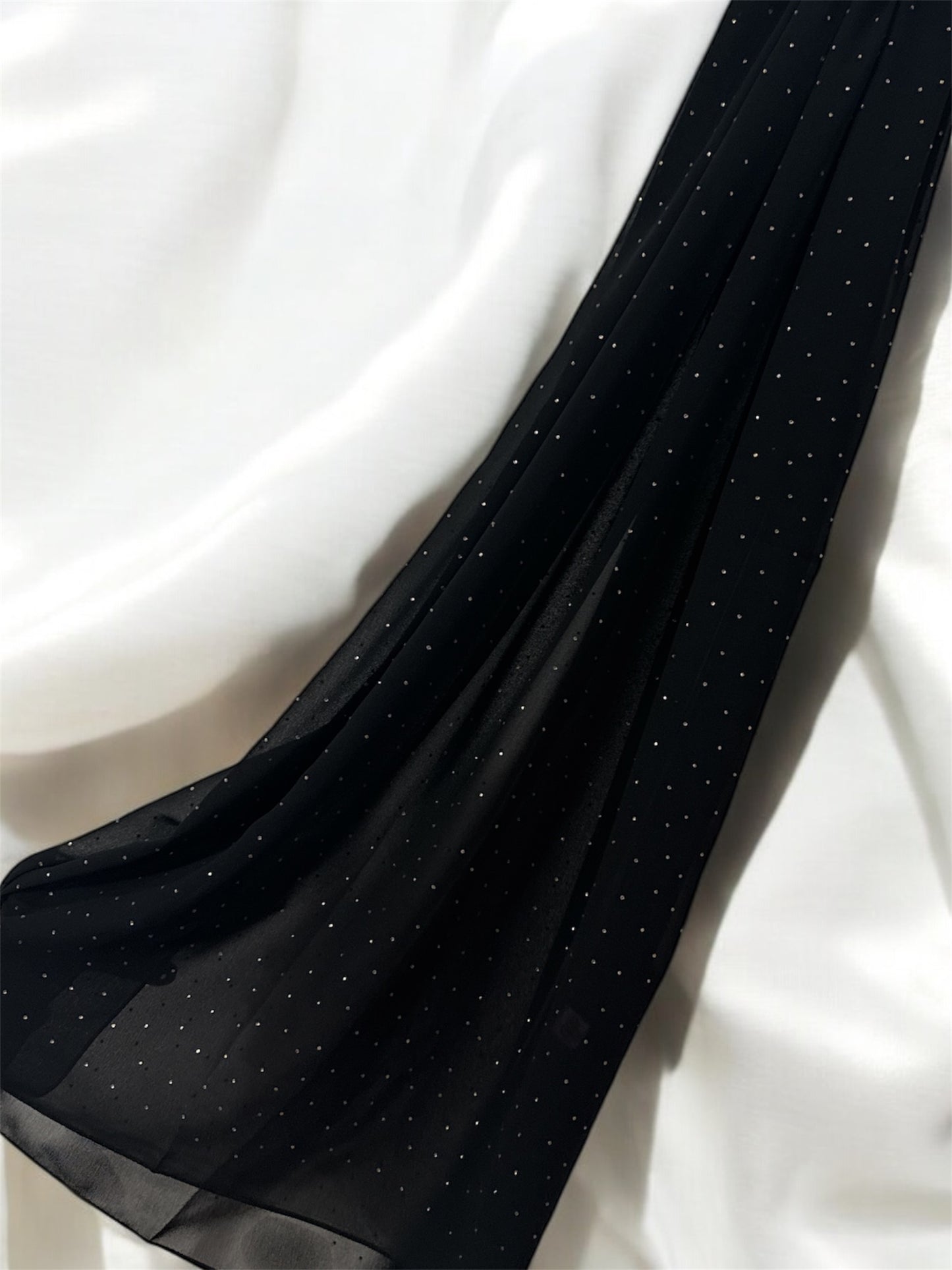 Black Chiffon Glitter Hijab
