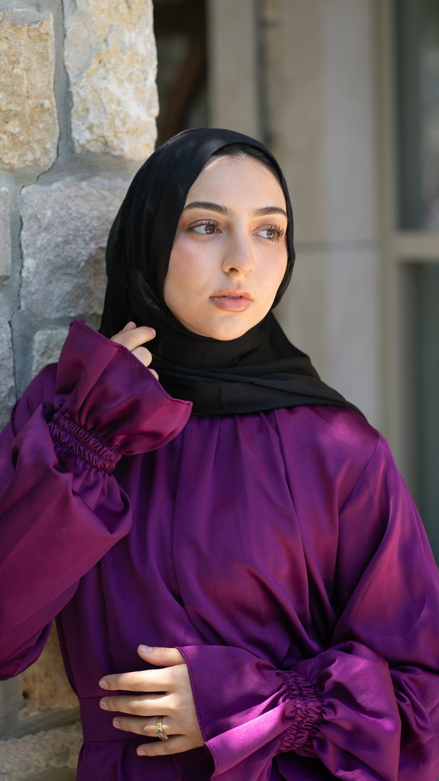 Black Crinkle Chiffon Hijab