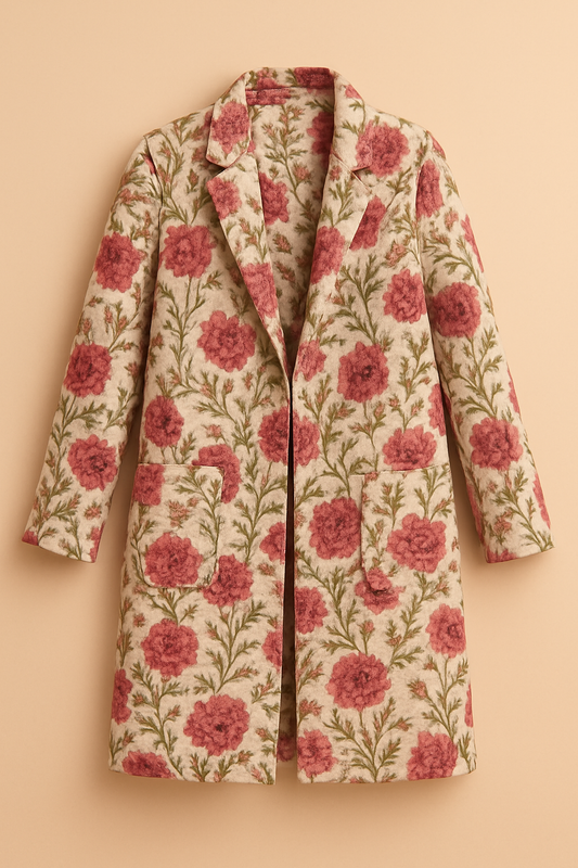 Floral Jacquard Coat