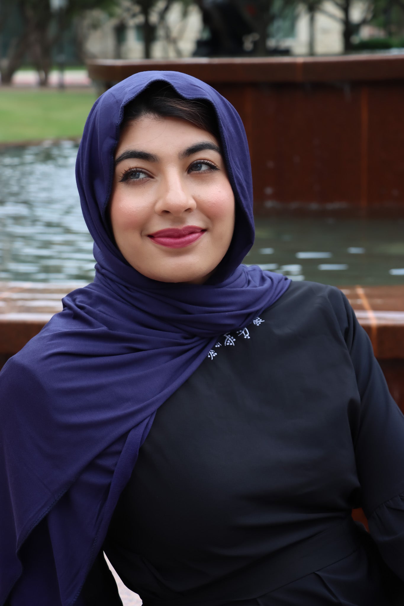 Dark Blue Jersey Hijab