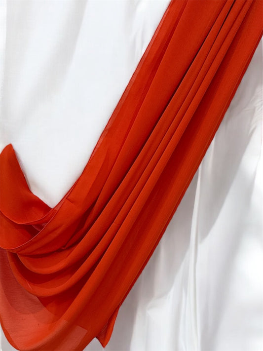 Orange Crinkle Chiffon Hijab