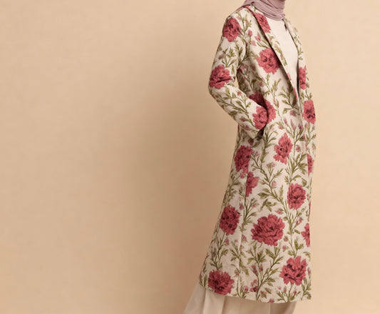 Floral Jacquard Coat
