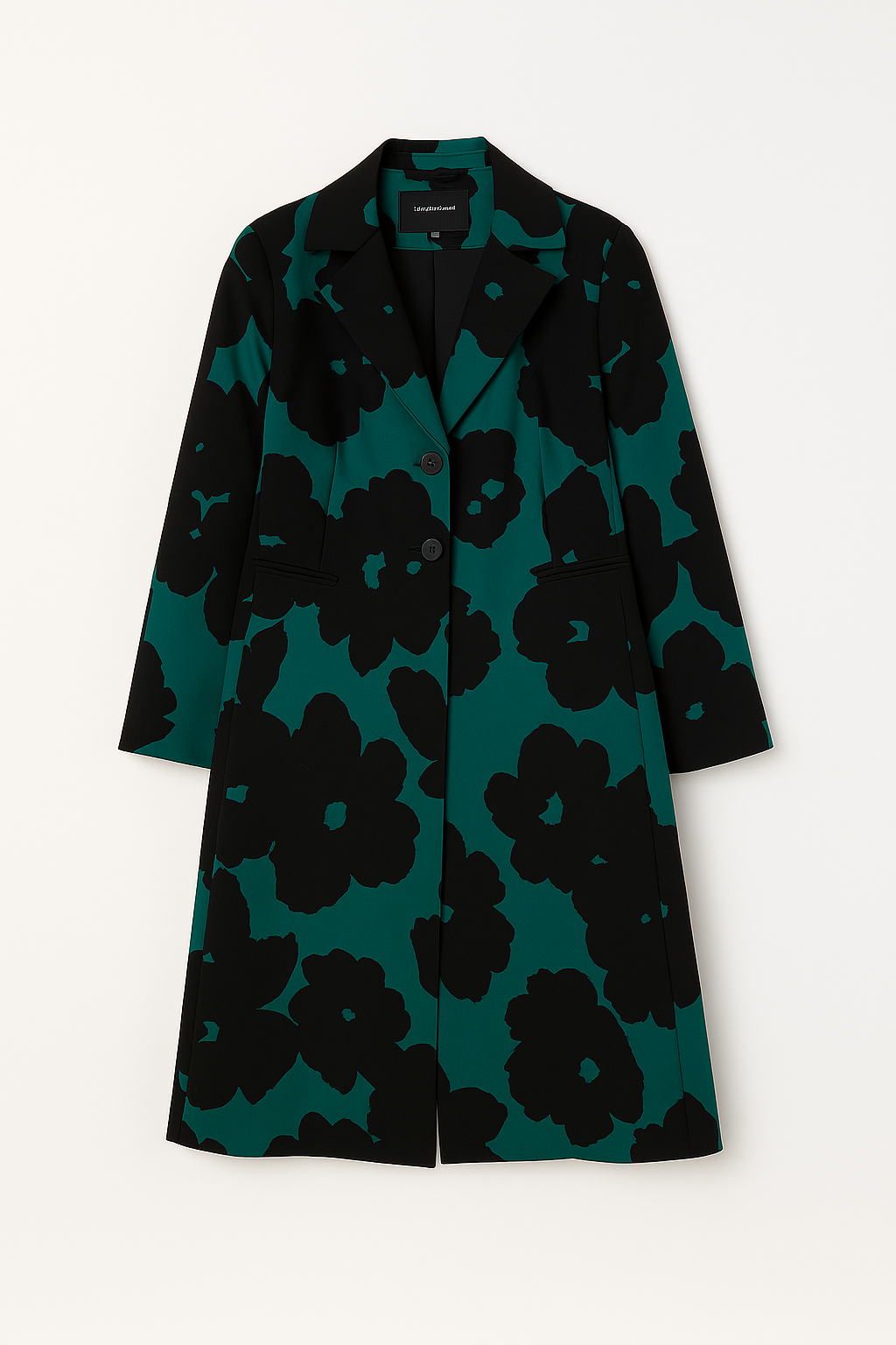 Midnight Floral Open-Front Coat