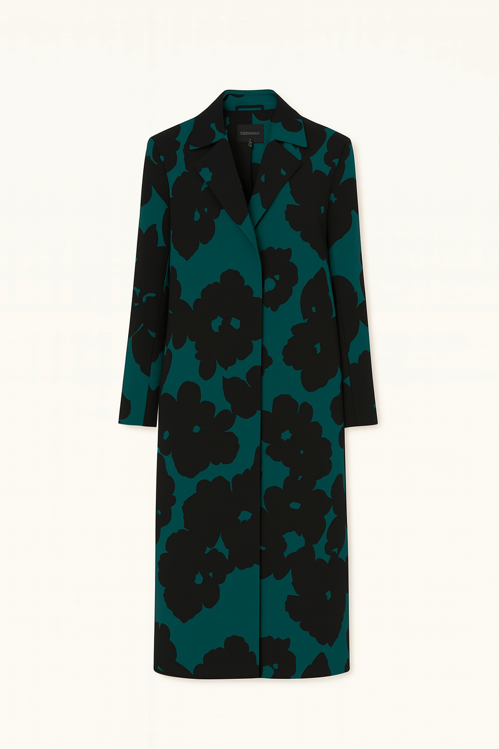 Midnight Floral Open-Front Coat