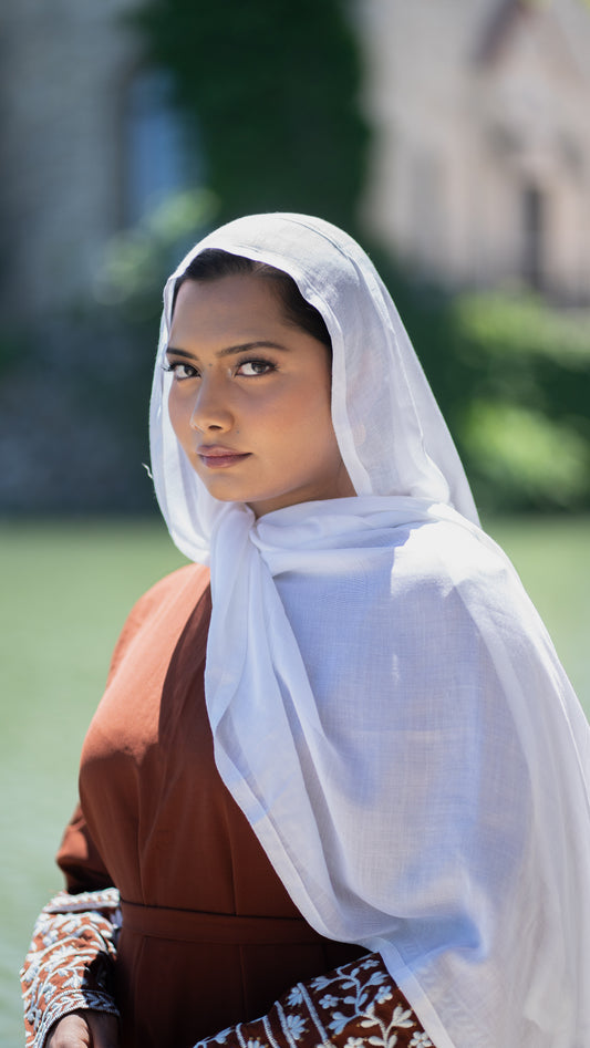 White Modal Hijab