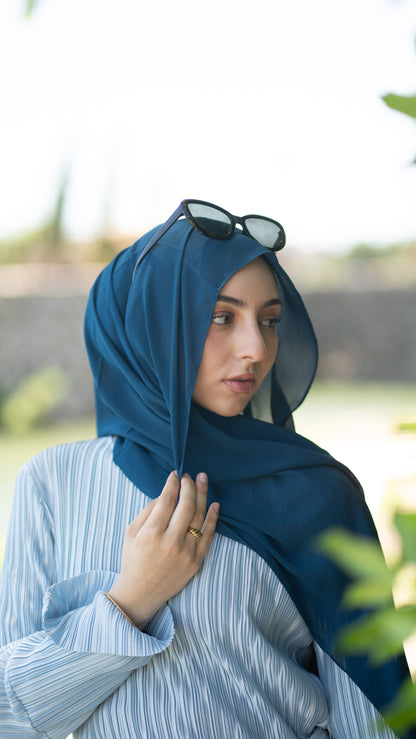 Cruze Blue Chiffon Hijab