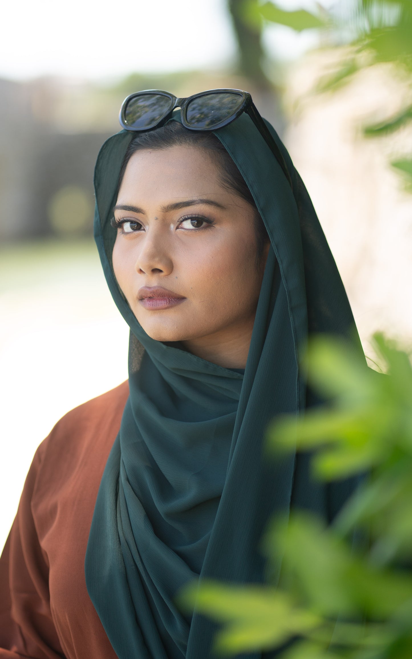 Forest Green Crinkle Chiffon Hijab
