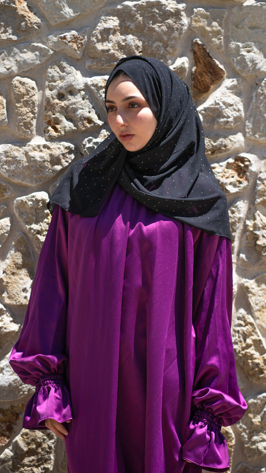 Black Chiffon Glitter Hijab