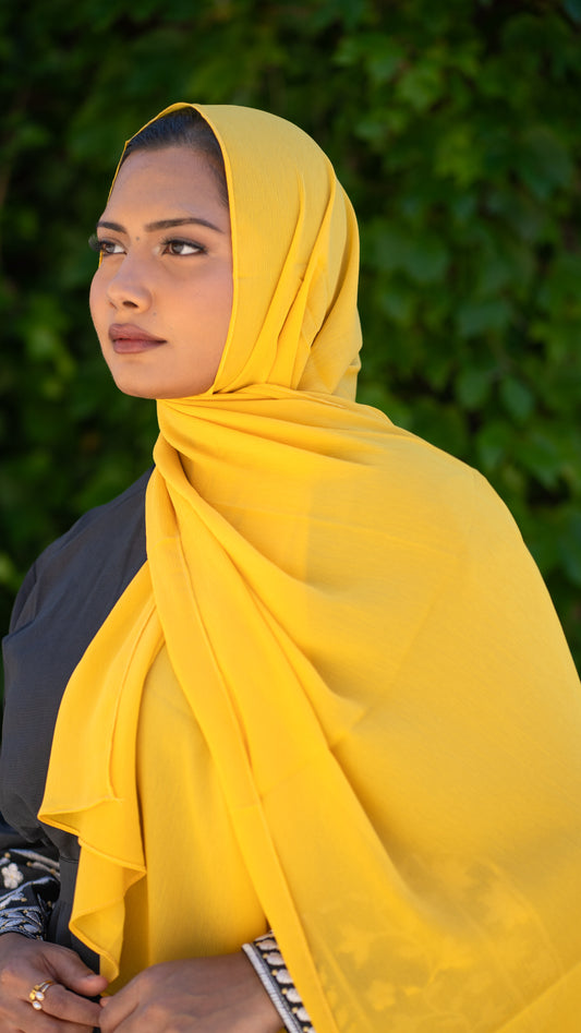Yellow Crinkle Hijab