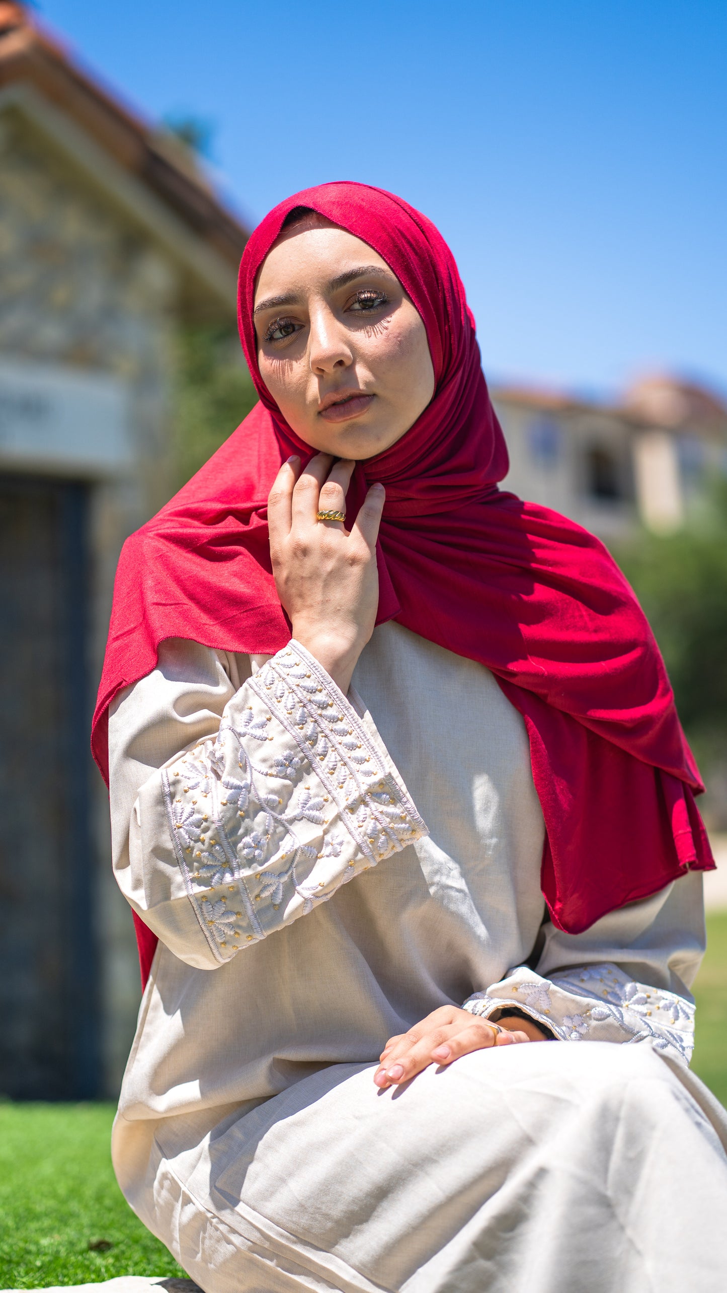 Red Jersey Hijab