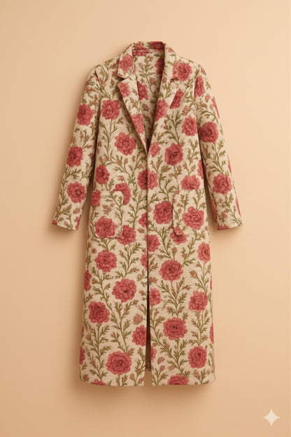 Floral Jacquard Coat