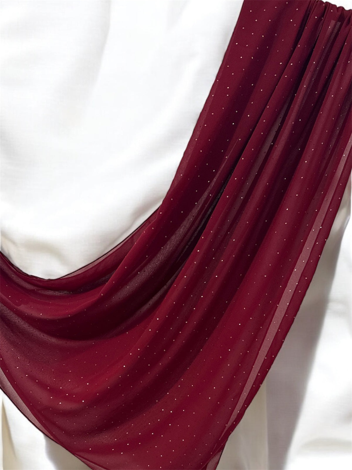 Maroon Glitter Chiffon Hijab