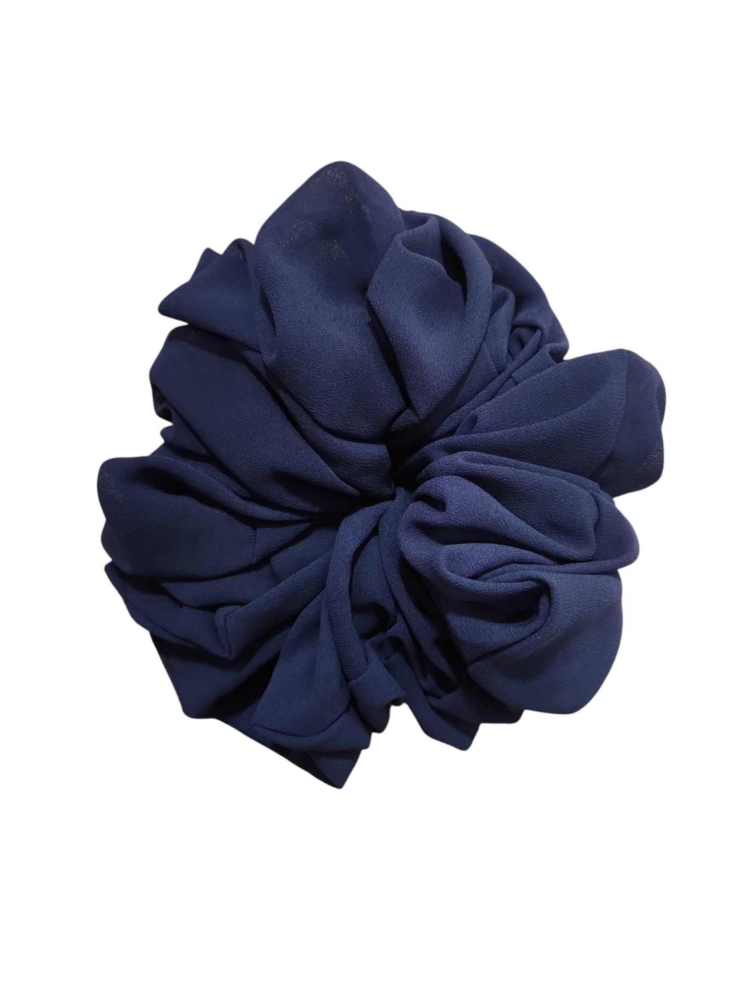 Navy Blue Chiffon Scrunchie