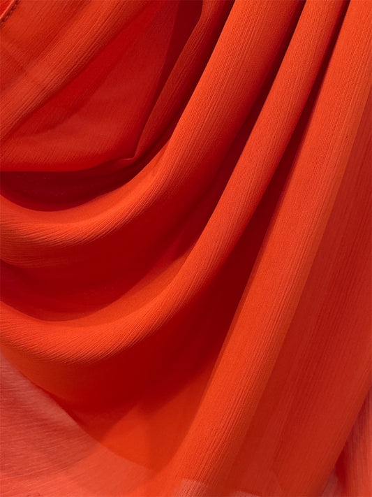 Orange Crinkle Chiffon Hijab