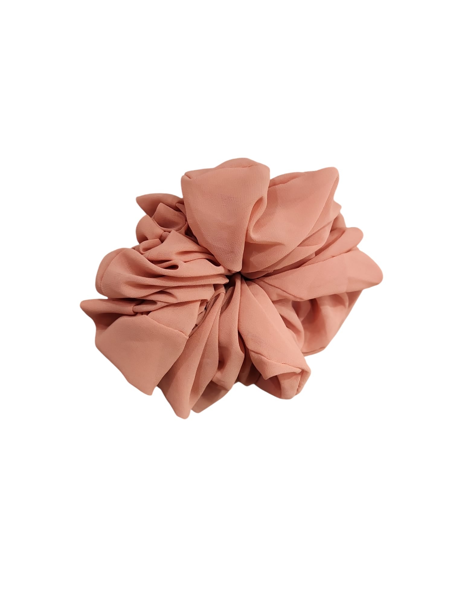 Salmon Pink Chiffon Scrunchie