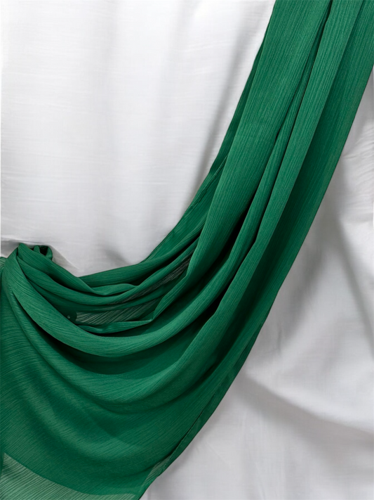 Forest Green Shiny Crinkle Chiffon Hijab