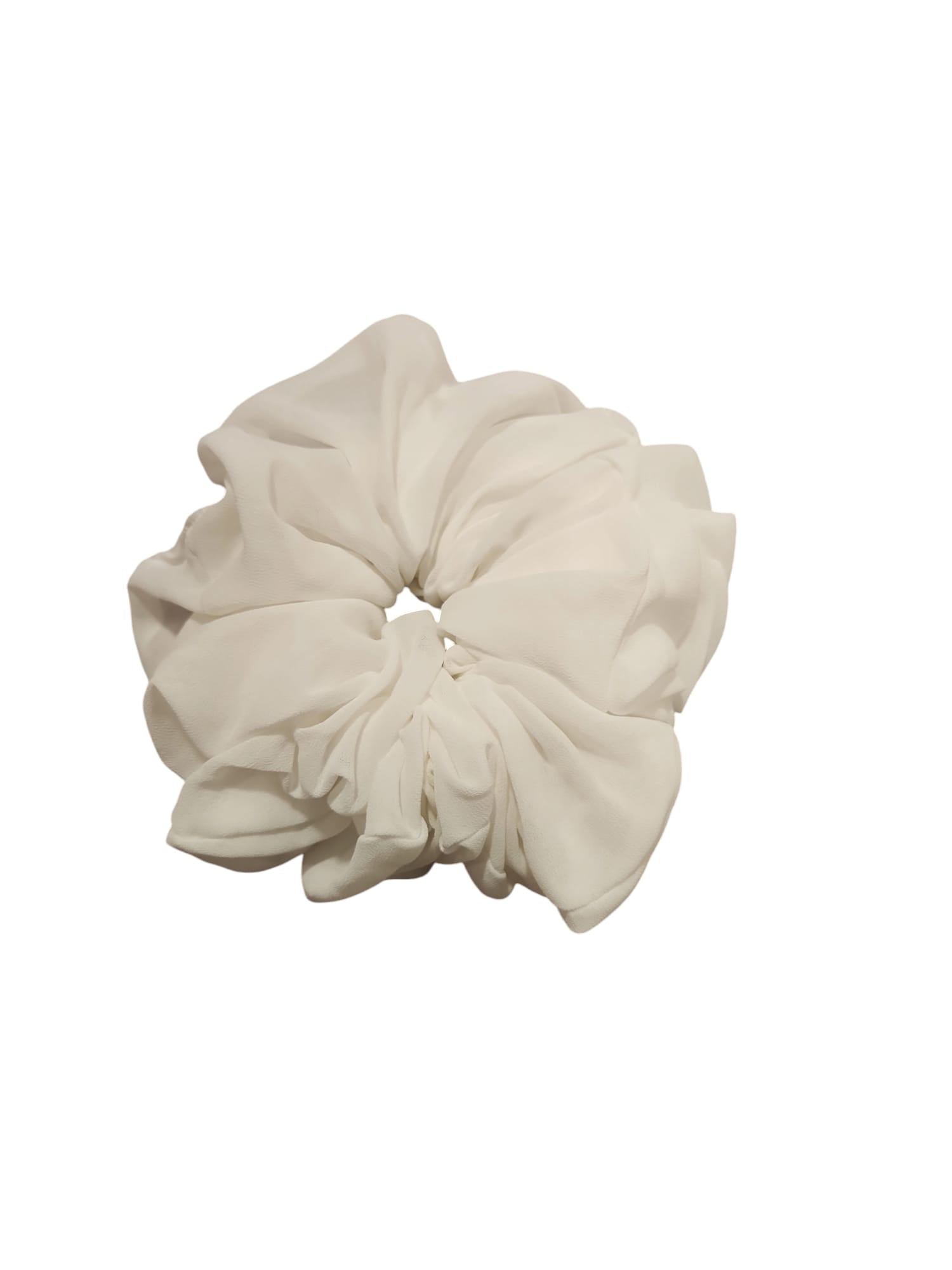 White Chiffon Scrunchie